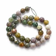 Бусины Натуральный Индийский Агат, Круглые, Цвет: Микс, Диаметр: 10мм, Отв. 1мм, около 35шт/35см/нить, (УТ100012430)