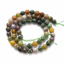 Намистини Натуральний Індійський Агат, Круглі, На нитках, Мікс, 6мм, Отвір 1мм, близько 58шт/36см/нитка, (УТ100012431)