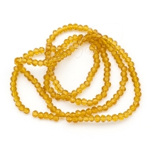 Бусины Стеклянные, Рондель, прозрачные, Цвет: Шоколадный, Размер: Диаметр: 3мм, Толшина: 2мм, Отверстие 0.5мм, 190шт/41см/нить (УТ100012620)