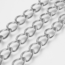 Ланцюг Вите Плетіння, Залізо, Колір: Платина, Ланка: 6х4мм, Товщина 0.7мм, (УТ100012288)
