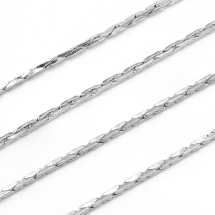 Цепь, Плетение Кардано, Латунь, Цвет: Платина, Звено: 0.9х0.6мм, (УТ100012690)