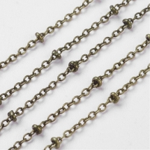 Цепь Якорное Плетение, Латунь, Цвет: Бронза, Звено: 2х1.5мм, Толщина 0.3мм, (УТ100012692)