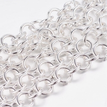 Застежка Магнитная, Латунь, Круглая с Колечками, Серебро, 11x5мм, Отв. 1мм, (УТ100011236)