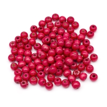 Бусины Дерево Окрашенные, Круглые, Красный, 10х9мм, Отв-тие: 3мм, ок. 140шт/50г, (УТ100012574)