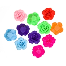 Намистини з полімерної глини, Ручна Робота, Квітка, Колір: Мікс, Розмір: 40 ~ 42х11мм, Отвір 2мм, (УТ100012696)