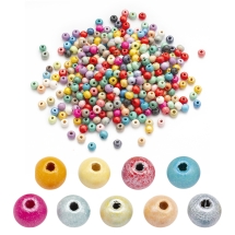 Бусины Деревянные Окрашенные, Круглые, Микс, 5-6мм, Отв-тие 2-3мм, около 360шт/25г, (УТ100012701)