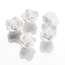 Бусины из Полимерной Глины, Ручная Работа, Цветок, Цвет: Белый, Размер: 13~16х7~10мм, Отверстие 1~2мм, (УТ100012705)