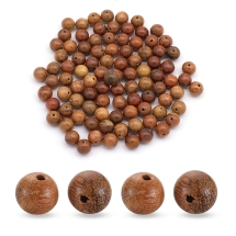 Намистини Дерево Пофарбовані, Круглі, Коричневий, 8мм, Отвір  1.5мм, близько 90шт/25г, (УТ100012711)