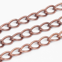 Цепь Витое Плетение, Железо, Цвет: Медь, Звено: 5х3.5мм, Толщина 0.8мм, (УТ100012666)