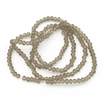 Бусины Стеклянные, Рондель, прозрачные, Цвет: Серый, Размер: Диаметр: 3мм, Толшина: 2мм, Отверстие 0.5мм, 200шт/42см/нить (УТ100013631)