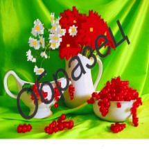 Схема Частичная для Вышивки А3, Бисером, "Цветы и смородина", ТМ "Ришелье", Арт. Н-124, (УТ0005333)