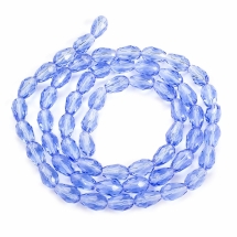 Намистини Скло Крапля, Прозорі, Грановані, Королівський Синій, 11х8мм, Отв-тя: 1мм, близько 57шт/67см/нитка, (УТ100013642)