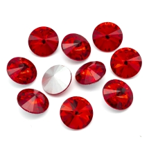 Стразы Стеклянные Конус, с Покрытием Задней Стороны, Цвет: Красный, Размер: 16x7.5~8мм, (УТ100013757)