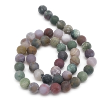 Бусины Натуральный Индийский Агат Круглые, Матовые, 8мм, Отверстие 1мм, около 46шт/38см/нить, (УТ100013867)