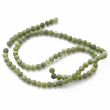 Бусины Натуральный Тайваньский Нефрит Матовые Круглые, 4мм, Отверстие до 1мм, около 85шт/37см/нить, (УТ100013887)
