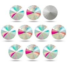 Стразы Стеклянные Конус, с Покрытием Задней Стороны, Цвет: Белый, Размер: 12x6мм, (УТ100013766)