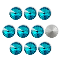 Стразы Стеклянные Конус, с Покрытием Задней Стороны, Цвет: Голубой, Размер: 12x6мм, (УТ100013767)