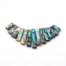 Бусины Натуральный Морской Перламутр Абалон Прямоугольные, 29x70x3мм, Отверстие 1мм, около 13шт/38см/нить, (УТ100014017)