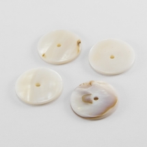 Намистини Морський Перламутр, Круглі Плоскі, Колір: Білий, Розмір: 20х2мм, (УТ100014031)