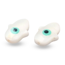 Бусины Речной Перламутр, Рука Хамсы, Кремовый, 15~16x10~12x4~5мм, Отверстие 1мм, (УТ100014049)