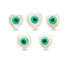 Бусины Морской Перламутр, Сердце, Цвет: Кремовый, Размер: 8~8.5x8.5~9x4.5~5мм, Отверстие 0.5мм, около 100шт/80см/нить(УТ100014053)