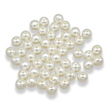 Перли Намистини Акрилові Глянцеві Круглі, Слонова Кістка, 10мм, Отвір 2.5мм, близько 50шт/25г, (УТ100014124)