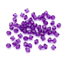 Бусины Акрил Кристалл Биконус, Прозрачные, Граненые, Окрашенные, Цвет: Сине-фиолетовый, Размер: 8мм, Отверстие 1мм, около 90шт/25г, (УТ100014136)