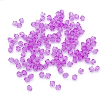Бусины Акрил Кристалл Биконус, Прозрачные, Граненые, Окрашенные, Цвет: Фиолетовый, Диаметр: 4мм, Отверстие 1мм, около 650шт/25г, (УТ100014140)
