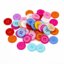 Пуговицы Акриловые, 4-отверстия, Круглые Плоские, Микс, 17x2мм, Отв-тие: 1мм, (УТ100012937)