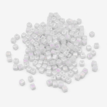 Бусины Акриловые Кубики АВ-цвет, Белый, 4х4мм, Отверстие 1мм, около 400шт/25г, (УТ100014254)