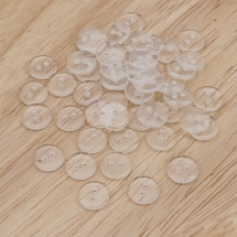 Пуговицы из Смолы, 2-отверстия, Круглая, Бесцветный, 10x2мм, Отв-тие: 1,5мм, (УТ100012949)
