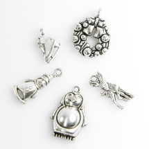 Кулоны Новогодние Микс, Металл, Цвет: Античное Серебро, Размер: Микс, (УТ100013834)