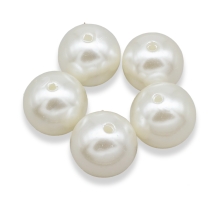 Перли Намистини Акрилові Глянцеві Круглі, Слонова Кістка, 25мм, Отвір 2мм, (УТ100014122)