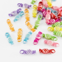 Кулон Конфета Акрил, Непрозрачные, Цвет: Микс, Размер: 21x7мм, Отверстие 3.5мм,ок 135шт/50г(УТ100014154)