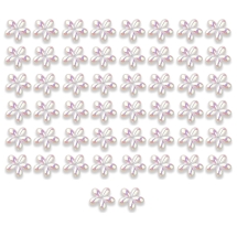 Бусины Акриловые Непрозрачные, АВ цвет, Цветок, Цвет: Белый, Размер: 14x14x2мм, Отверстие 1мм, (УТ100014157)