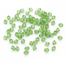 Бусины Акрил Кристалл Биконус, Прозрачные Граненые, Окрашенные, Цвет: Зеленый, Диаметр: 6мм, Отверстие 1мм, около 215шт/25г, (УТ100014174)