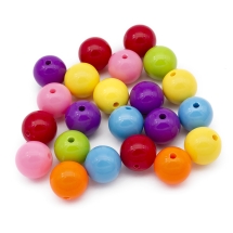 Бусины Акриловые Круглые, Цвет: Микс, Размер: 16мм, Отверстие: 3мм, около 22шт/50г, (УТ100014201)