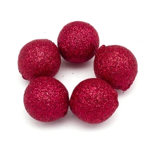 Бусины Акриловые Круглые с Глитером, Темно-Красный, 19.5x20мм, Отверстие 2мм, (УТ100014203)