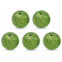 Бусины Акриловые Круглые с Глитером, Цвет: Светло-зеленый, Размер: 19.5x20мм, Отверстие: 2мм, (УТ100014204)