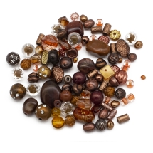 Бусины Акрил "Бомбей" Смешанные Формы, Цвет: Коричневый, Размер: 5.5-28x6-20x3-11мм, Отверстие 1-5мм, около 63шт/50г, (УТ100014220)