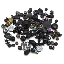 Бусины Акриловые "Бомбей" Смешанные Формы, Серый, 5.5-28x6-20x3-11мм, Отверстие 1-5мм, около 54шт/50г, (УТ100014224)