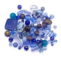 Намистини Акрил "Бомбей" Змішані Форми, Сині, 5.5-28x6-20x3-11мм, Отвір 1-5мм, близько 100шт/50г, (УТ100014230)