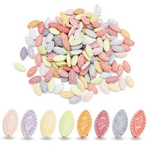 Бусины Акрил Овал, Крафт Стиль, Цвет: Микс, Размер: 8x14x4мм, Отверстие 2мм, около 160шт/50г, (УТ100014235)