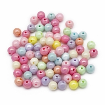 Бусины Акрил АВ-цвет, Непрозрачные, Круглые, Микс, 8мм, Отверстие 1.5мм, около 180шт/50г, (УТ100014239)