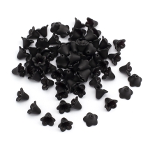 Бусины Акрил Прозрачные, Цветок, Морозный Стиль, Цвет: Черный, Размер: 14х10мм, Отверстие 2мм, около 65шт/25г, (УТ100014248)