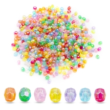 Бусины Акриловые Граненые Круглые, Микс, 4мм, Отверстие 1мм, около 820шт/25г, (УТ100014251)