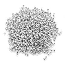Бусины Акриловые с Покрытием Металлик Круглые, Серебро, 4мм, Отверстие 1мм, около 700шт/25г, (УТ100014270)
