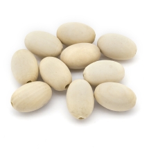 Намистини Дерев'яні Овальні, Колір: Бежевий, Розмір: 29x19мм, Отвір 5мм, (УТ100012800)