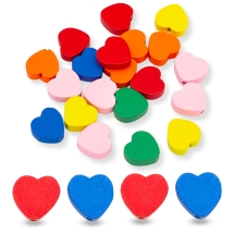 Бусины Деревянные Окрашенные Сердце, Микс, 18х15х6мм, Отв-тие 2мм, (УТ100012814)