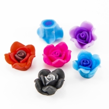 Намистини з полімерної глини, Ручна Робота, Квітка, Колір: Мікс, Розмір: 18х10мм, Отвір 2мм, (УТ100012846)